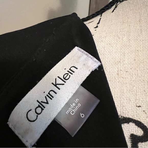 Calvin Klein black Jersey romper belted open sleeve v neck wedding dressy sz 6 - Picture 7 of 7